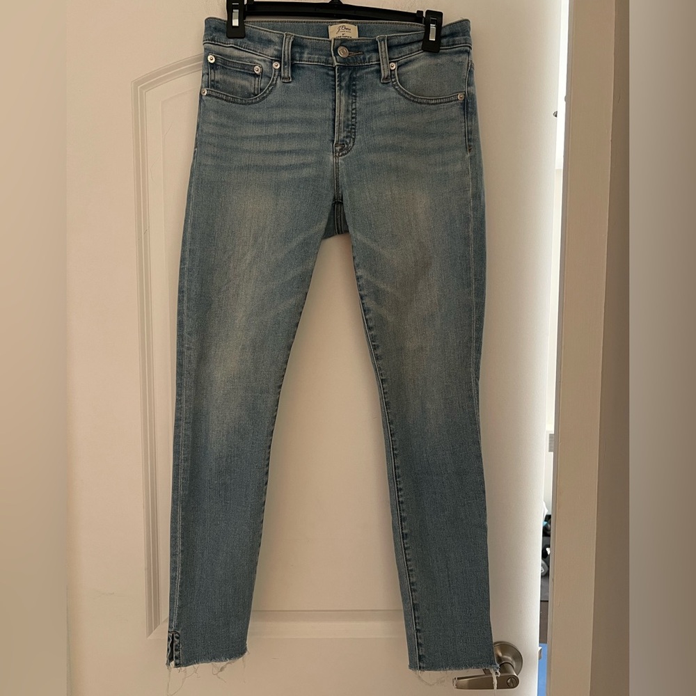J. Crew 8” Toothpick Jeans with Raw Hem